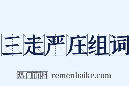 三走严庄组词是什么意思的图片